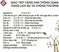 Những Câu Nói Tiếng Hàn Thông Dụng Có Phiên Âm